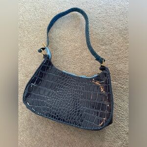 Blue Textured Shoulder Bag
